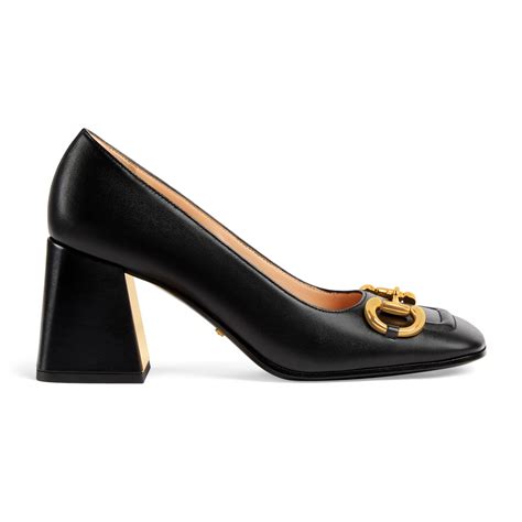 gucci vintage leather horsebit pumps|gucci marmont mid heel pump.